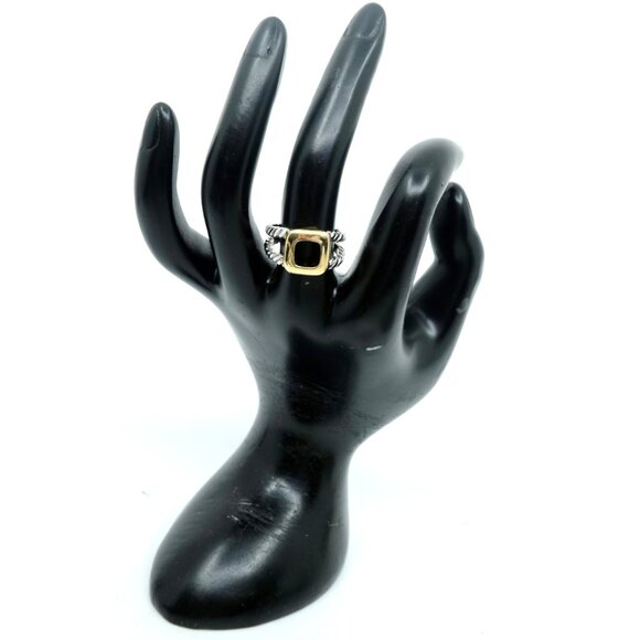 SOLID 14K YELLOW GOLD & WHITE GOLD SPLIT SHANK CABLE RING SIZE 7~5.61 GRAMS - Picture 6 of 7